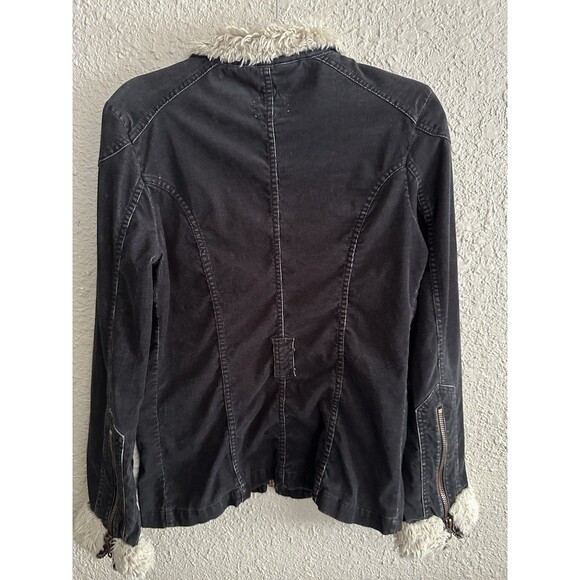 22 Twenty Two Black Corduroy Faux Fur Trim‎ Small Full Zip ASO Gilmore Girls - Picture 6 of 8